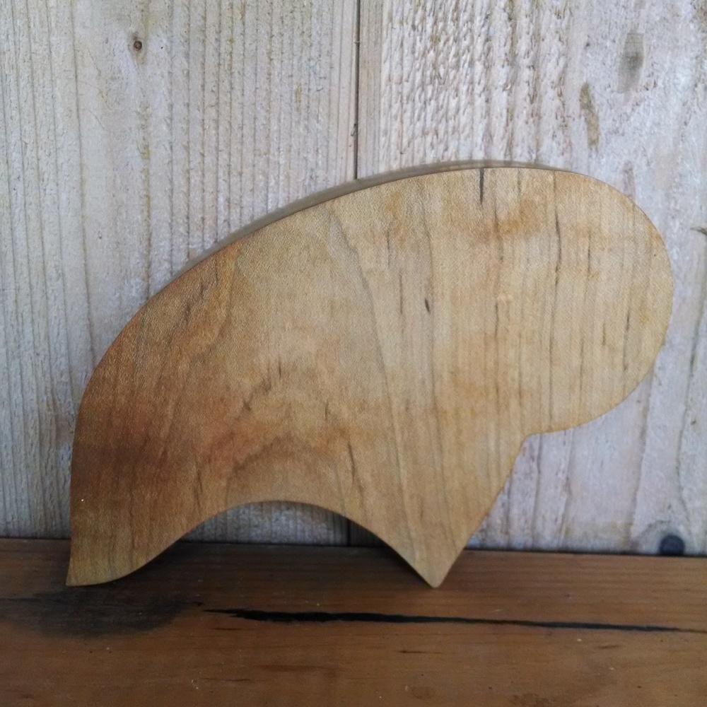 Buffalo Shape Wood Sculpture Handcrafted